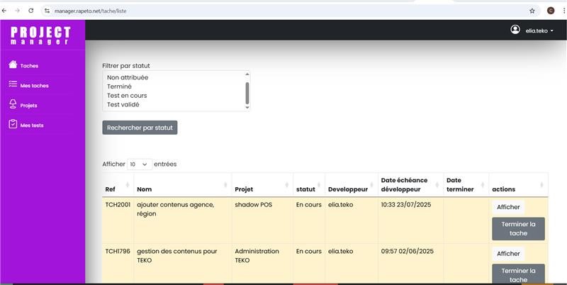 Gestion de tâches et projets